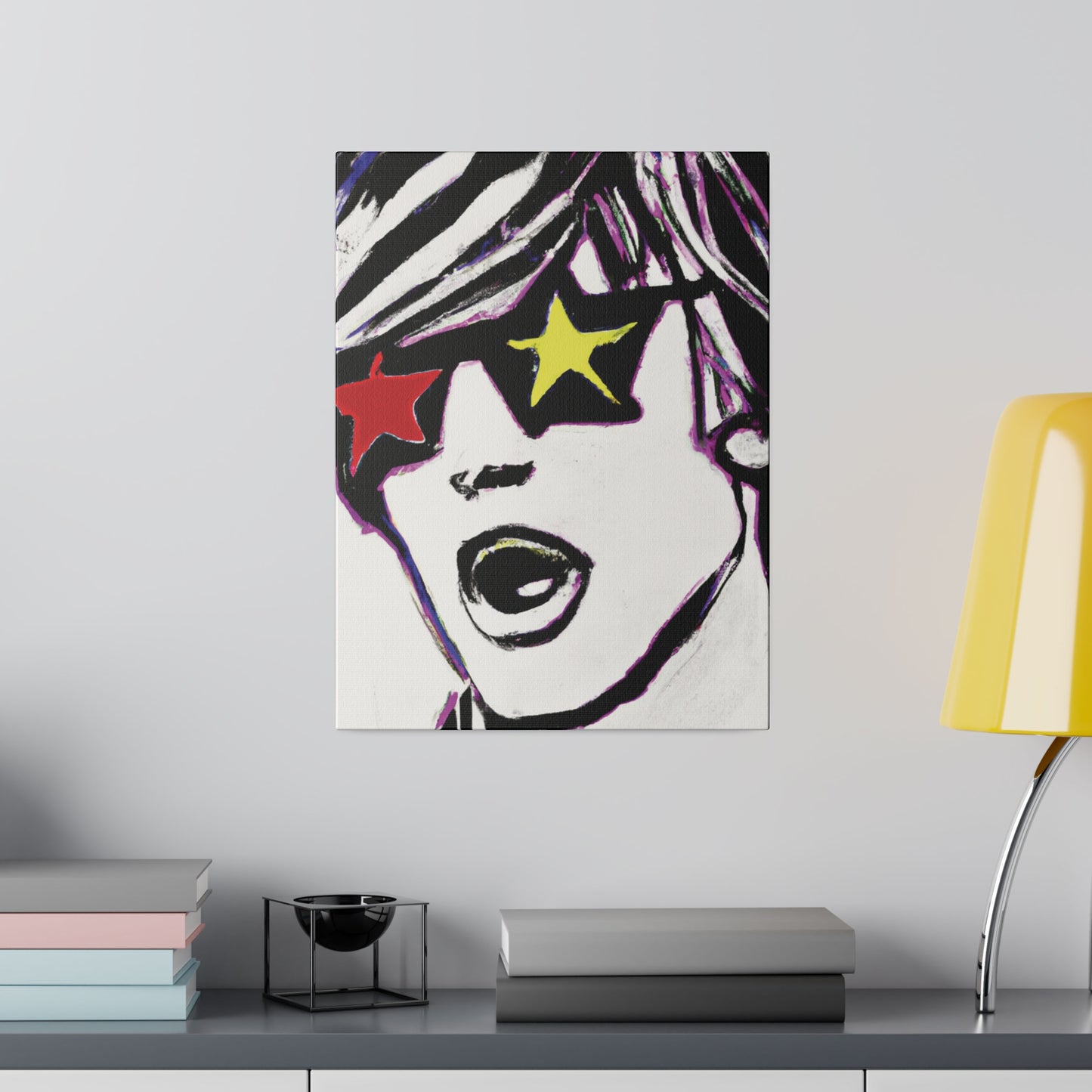 4532A - Rockstar Painting Print | Face | Abstract | Poster | Home Decor | Wall Art | Music Art | Canvas