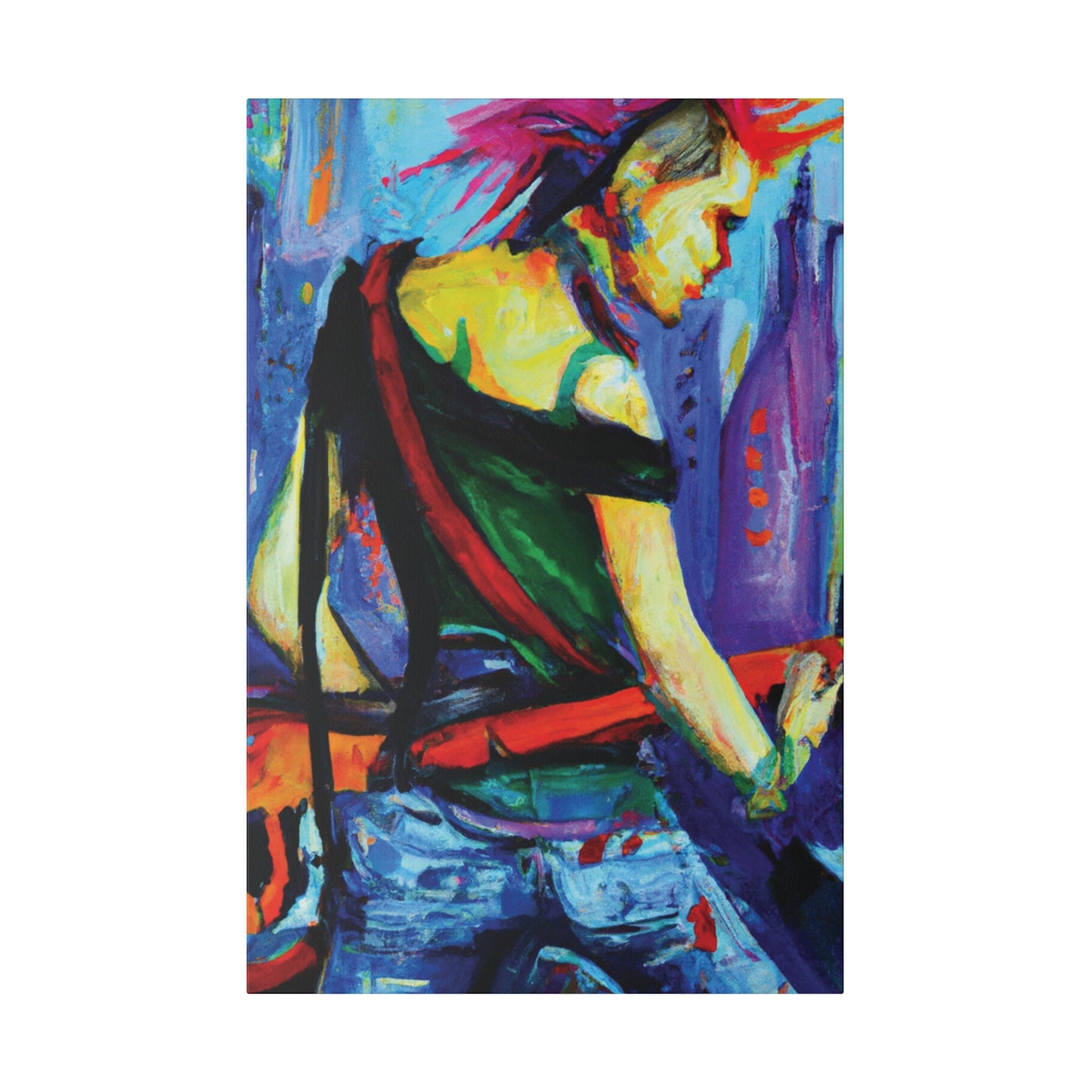 3143Z - Rockstar Oil Painting Style Print | Poster | Home Decor | Wall Art | Music Art | Canvas