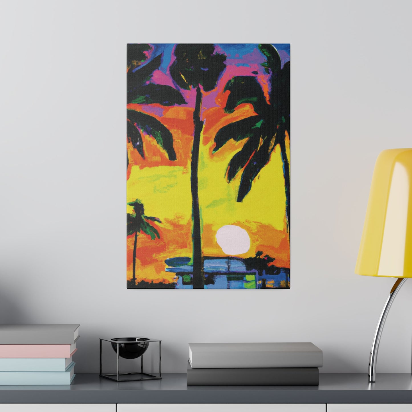 5285D - Miami Beach Sunset Painting Print | Miami | Beach | Sunset | Poster | Home Decor | Wall Art | Canvas