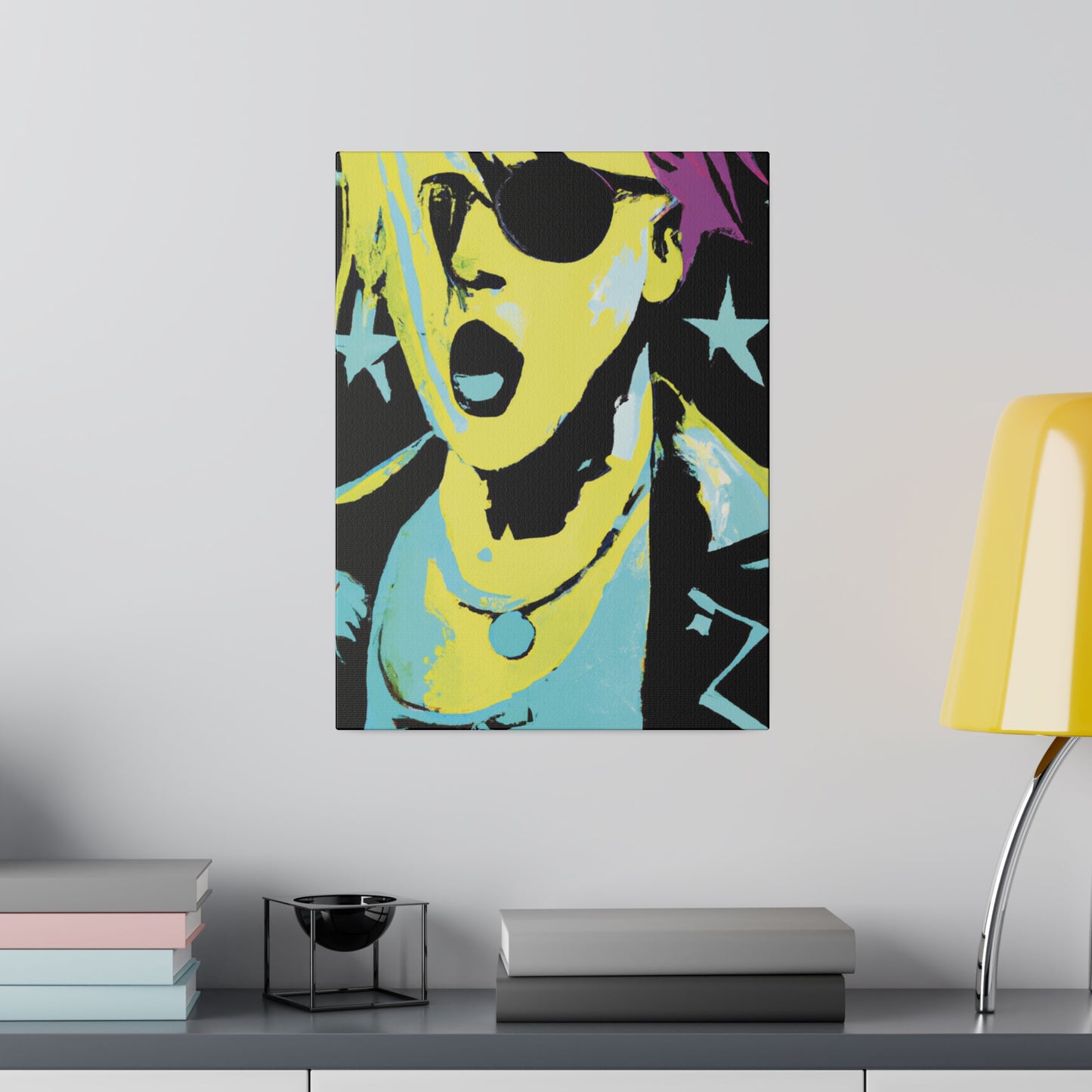 432K - Rockstar Painting Print | Face | Abstract | Poster | Home Decor | Wall Art | Music Art | Canvas