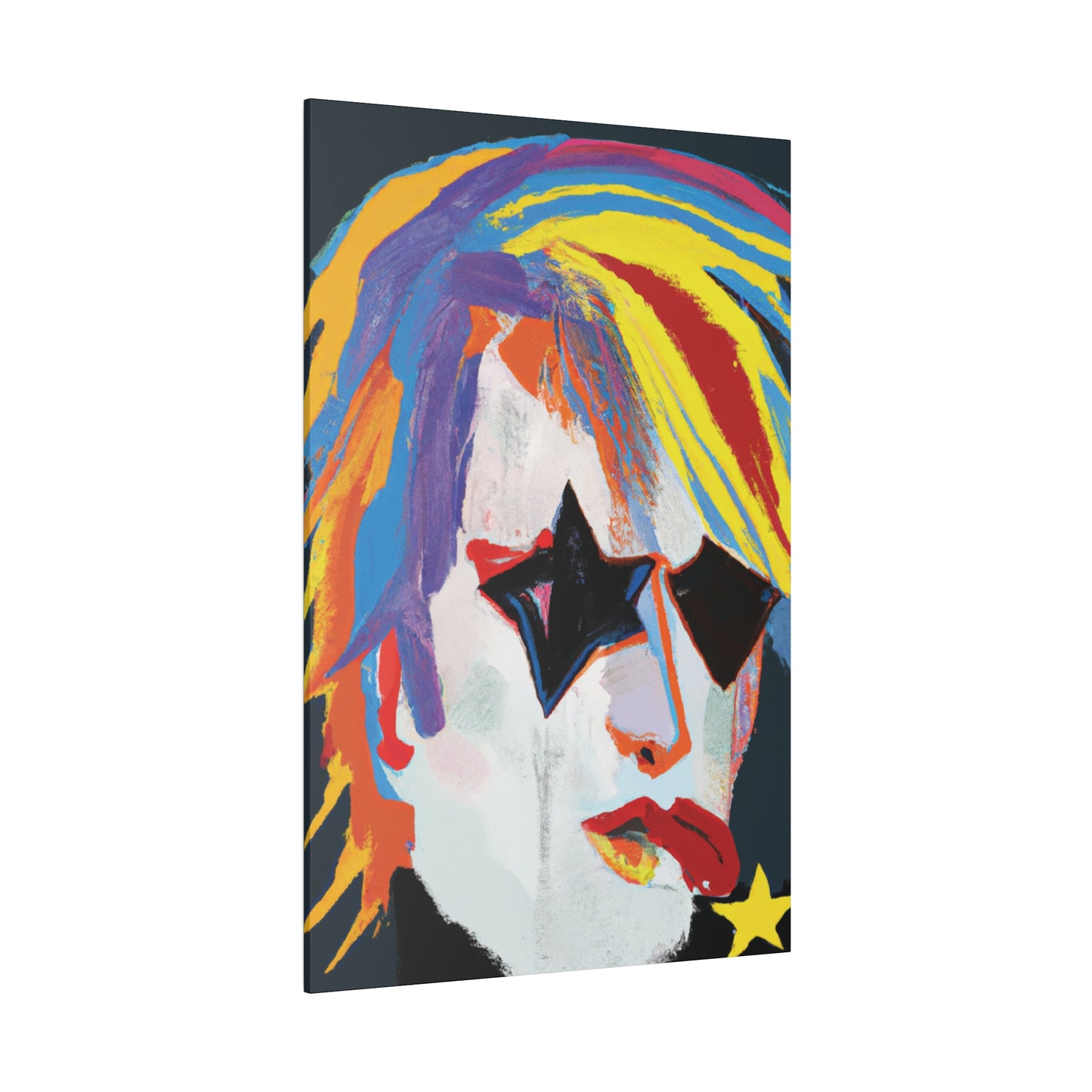 5673A - Rockstar Painting Print | Face | Abstract | Poster | Home Decor | Wall Art | Music Art | Canvas