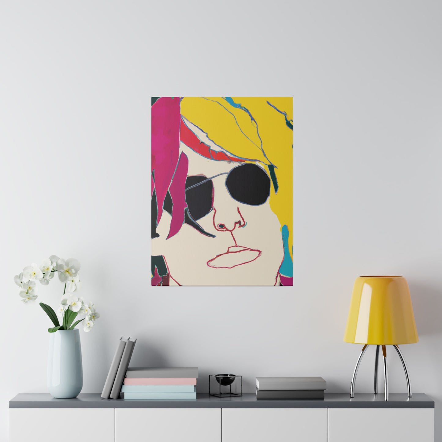 9138E - Rockstar Painting Print | Face | Abstract | Poster | Home Decor | Wall Art | Music Art | Canvas