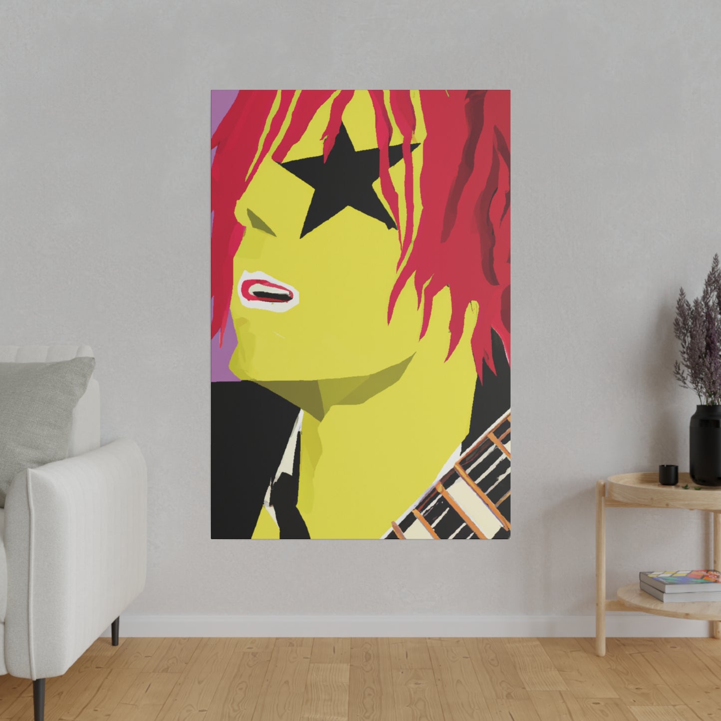 3268R - Rockstar Painting Print | Face | Abstract | Poster | Home Decor | Wall Art | Music Art | Canvas