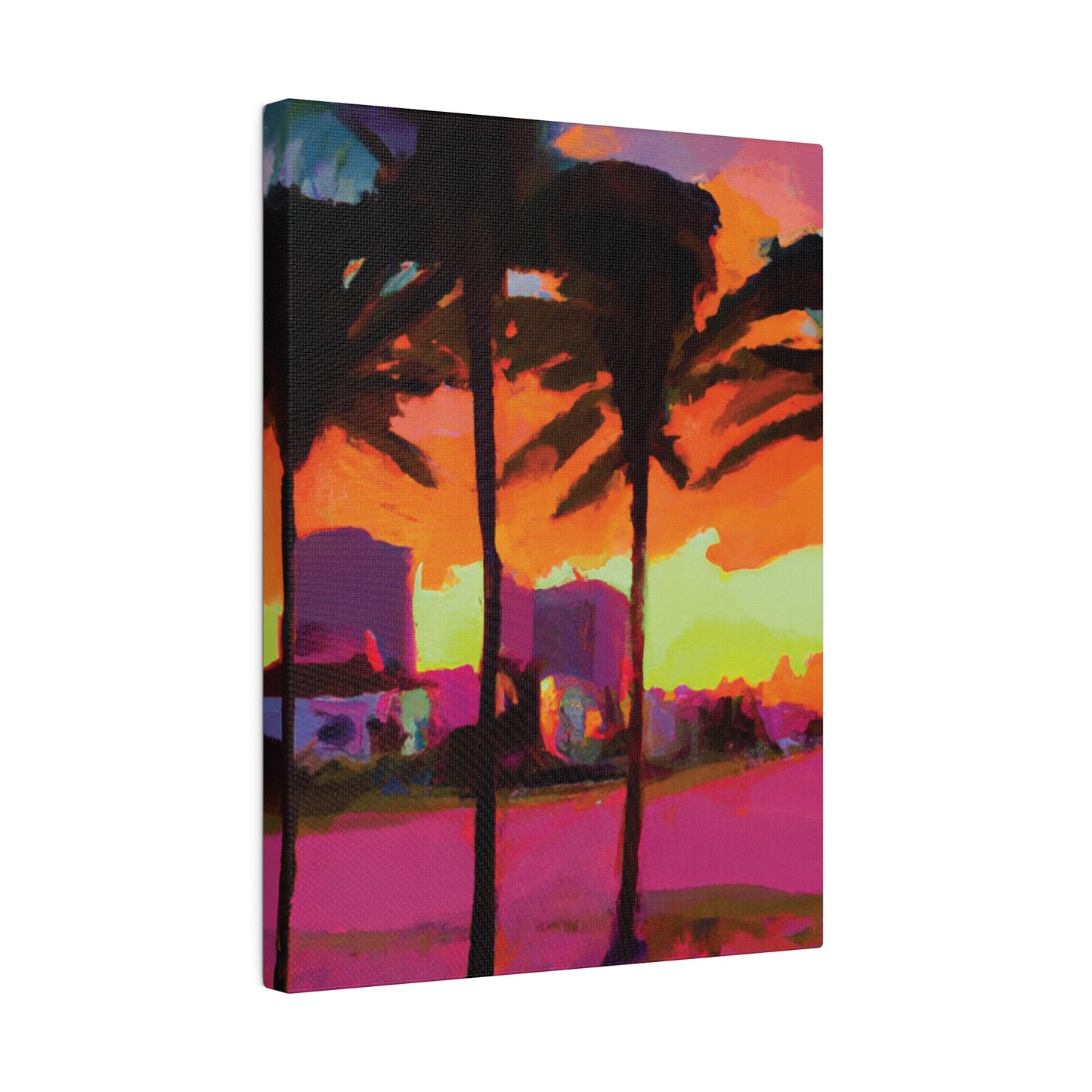 4596G - Miami Beach Sunset Painting Print | Miami | Beach | Sunset | Poster | Home Decor | Wall Art | Canvas