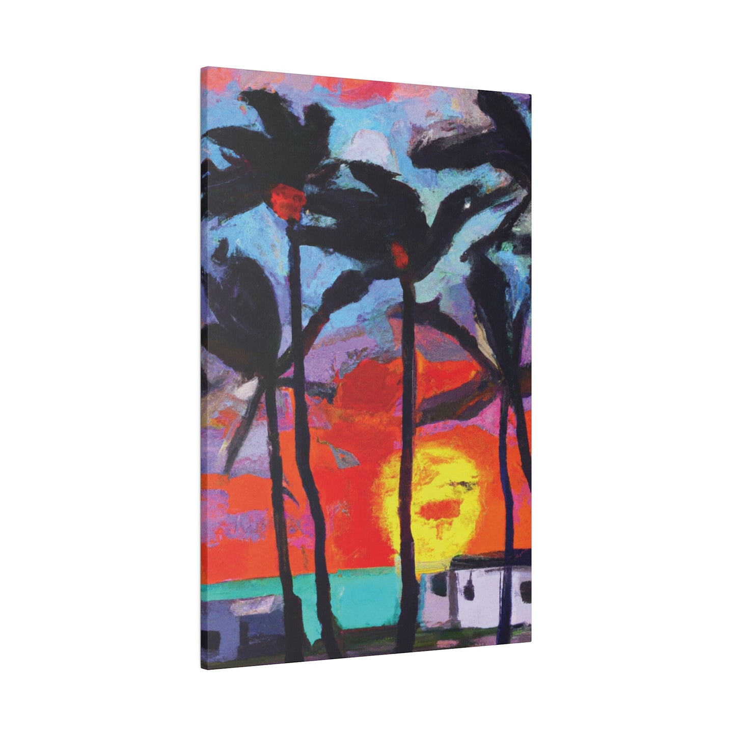 8407Q - Miami Beach Sunset Painting Print | Miami | Beach | Sunset | Poster | Home Decor | Wall Art | Canvas