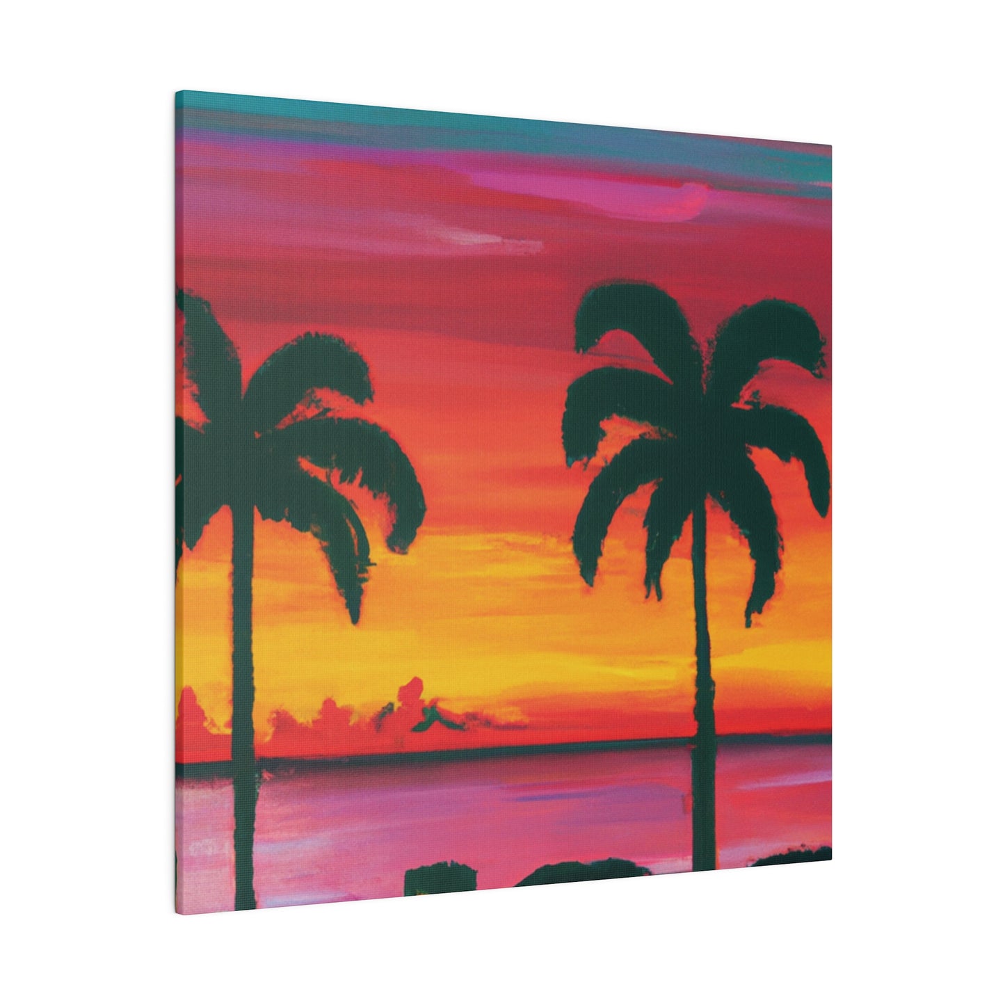 3275A - Miami Beach Sunset Painting Print | Miami | Beach | Sunset | Poster | Home Decor | Wall Art | Canvas