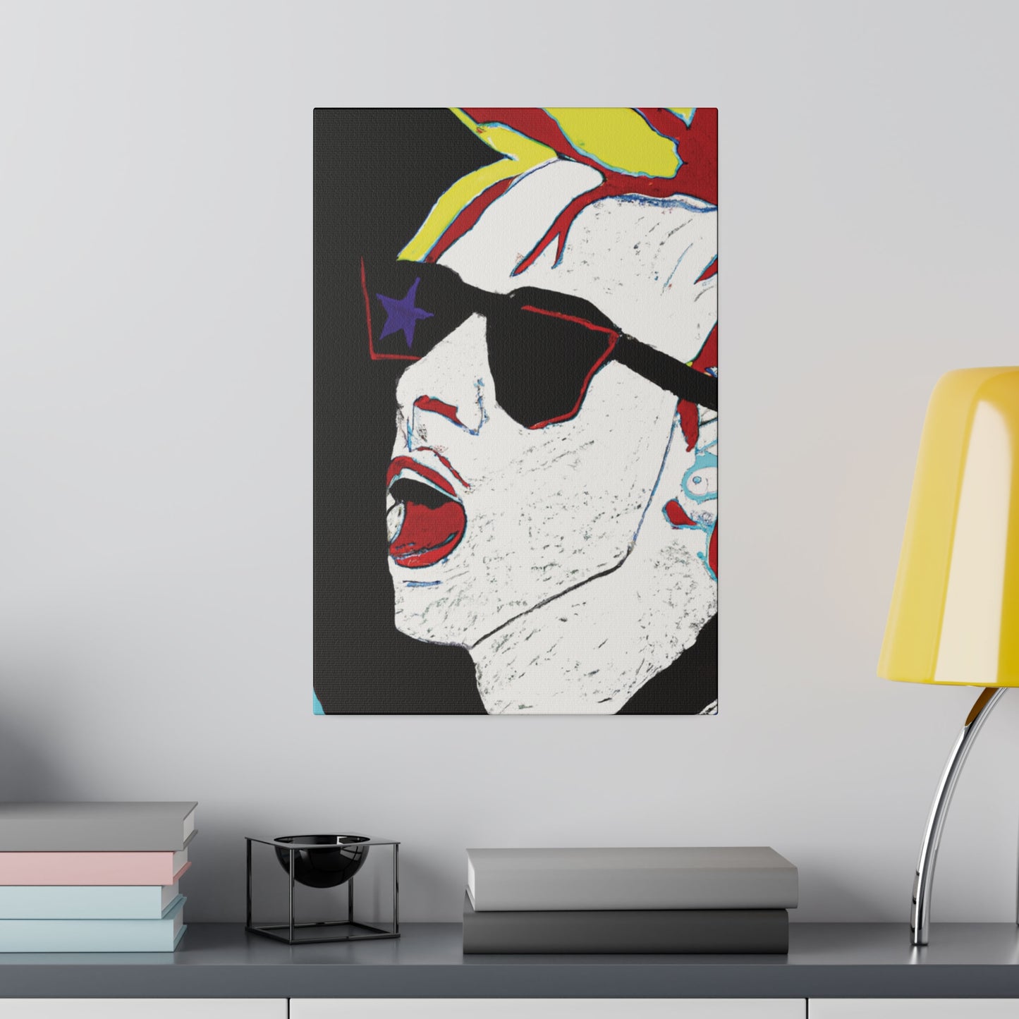 1889X - Rockstar Painting Print | Face | Abstract | Poster | Home Decor | Wall Art | Music Art | Canvas