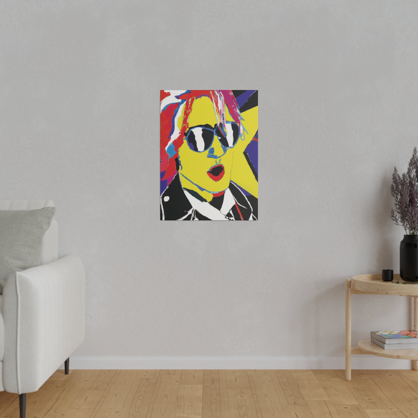 7348X - Rockstar Painting Print | Face | Abstract | Poster | Home Decor | Wall Art | Music Art | Canvas