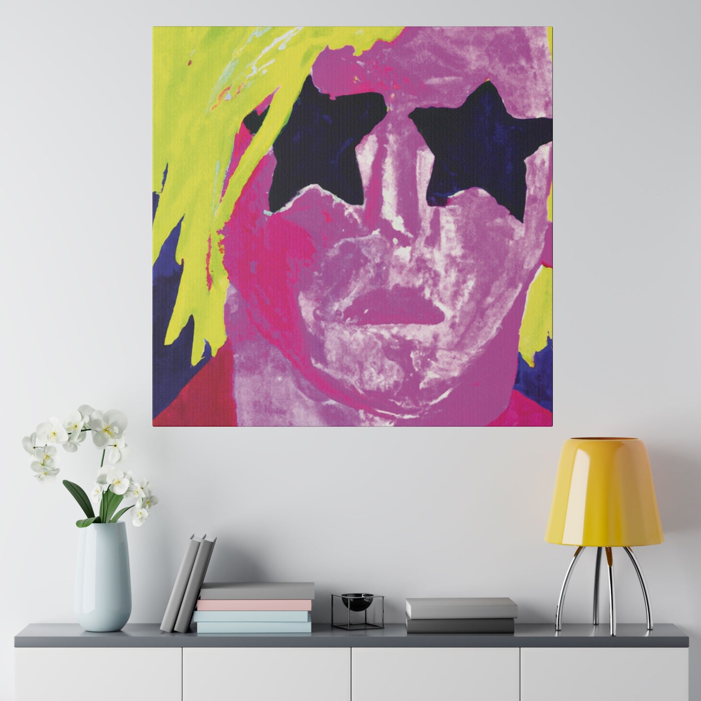 7563W - Rockstar Painting Print | Face | Abstract | Poster | Home Decor | Wall Art | Music Art | Canvas