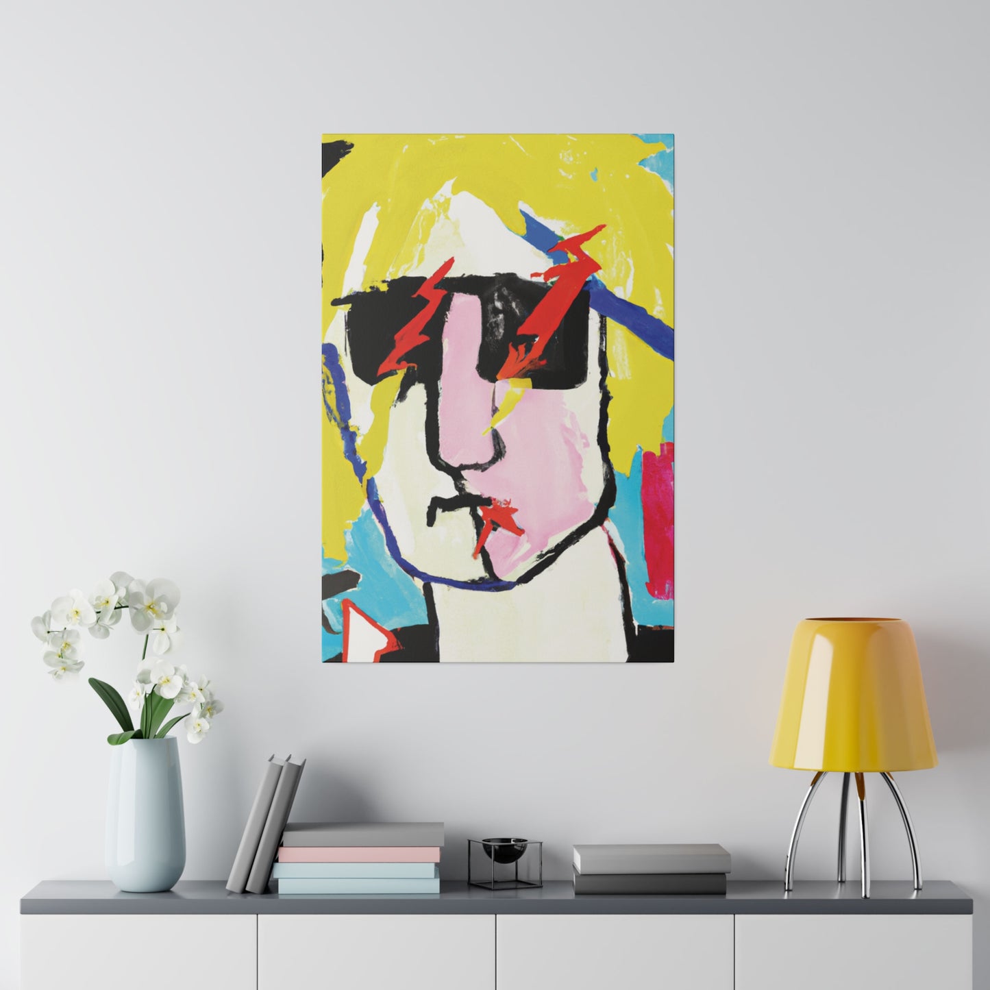 6067F - Rockstar Painting Print | Face | Abstract | Poster | Home Decor | Wall Art | Music Art | Canvas