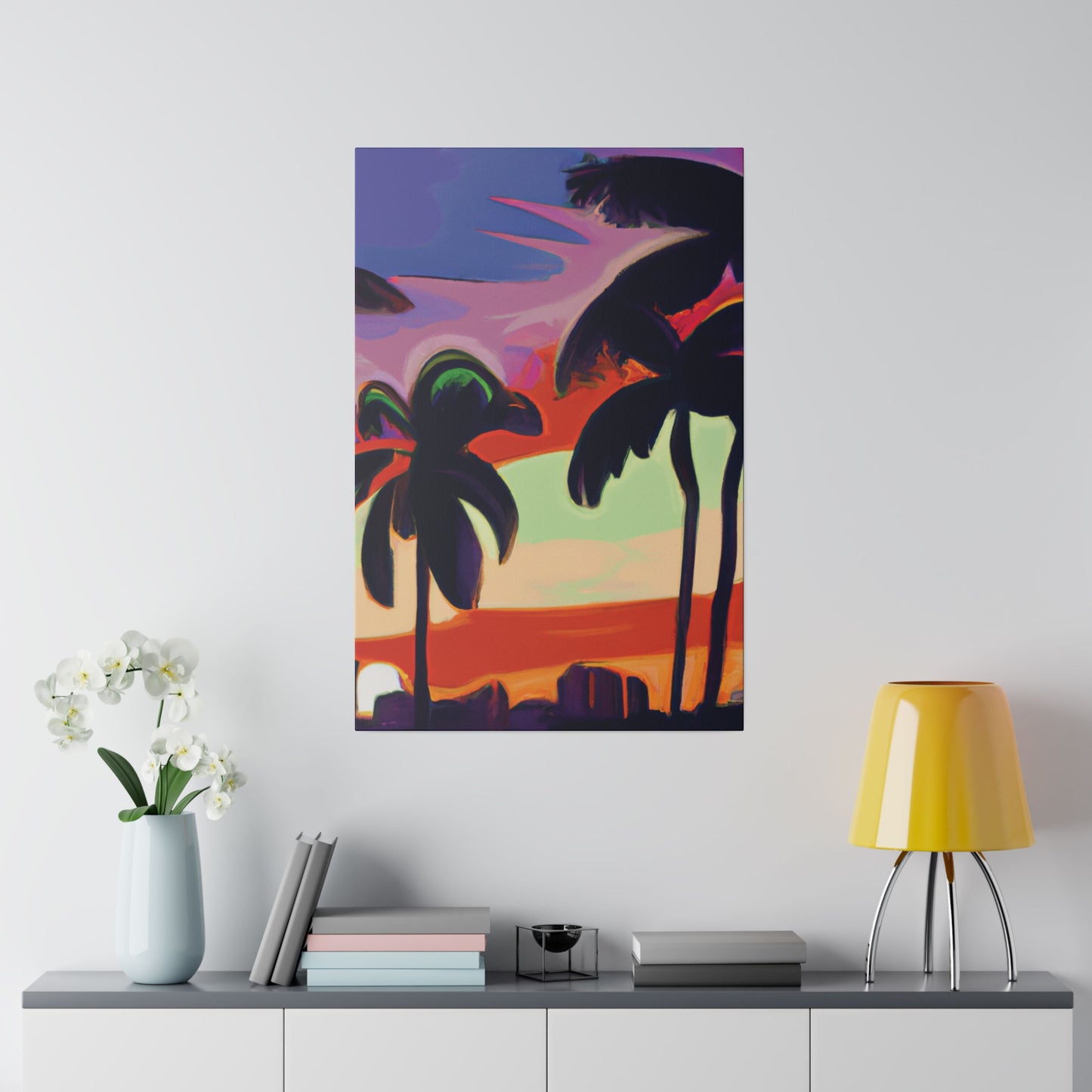 4438V - Miami Beach Sunset Painting Print | Miami | Beach | Sunset | Poster | Home Decor | Wall Art | Canvas