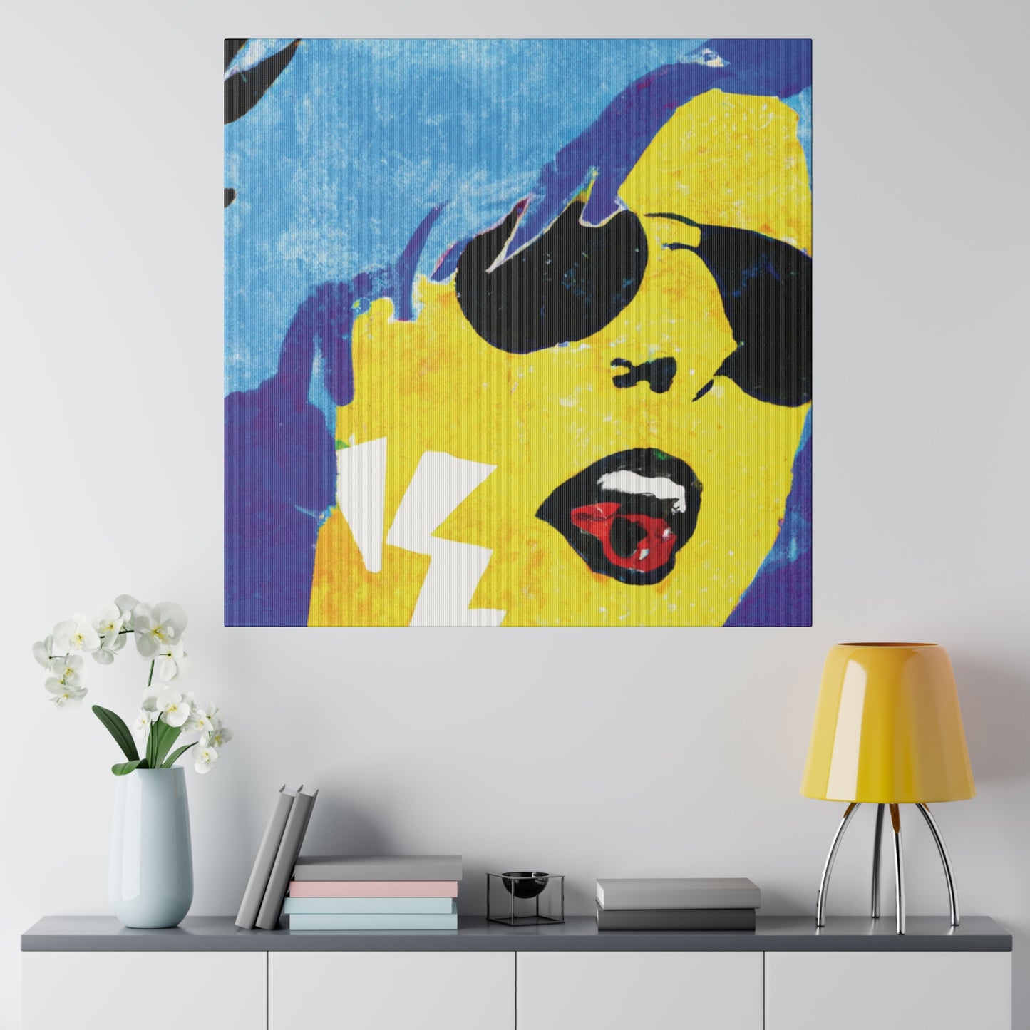 7517Q - Rockstar Painting Print | Face | Abstract | Poster | Home Decor | Wall Art | Music Art | Canvas