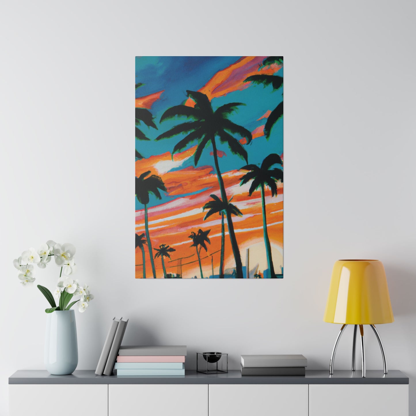 4895G - Miami Beach Sunset Painting Print | Miami | Beach | Sunset | Poster | Home Decor | Wall Art | Canvas