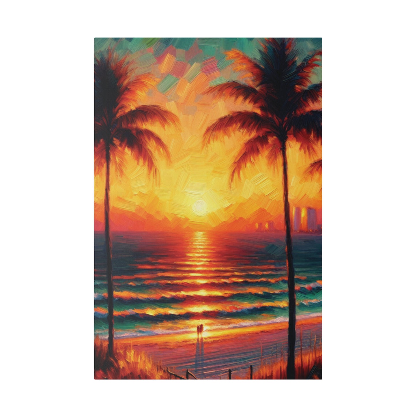 3569G - miami beach art, sunset background, ocean art work, beach art work, sunset designs, miami beach painting, miami beach print