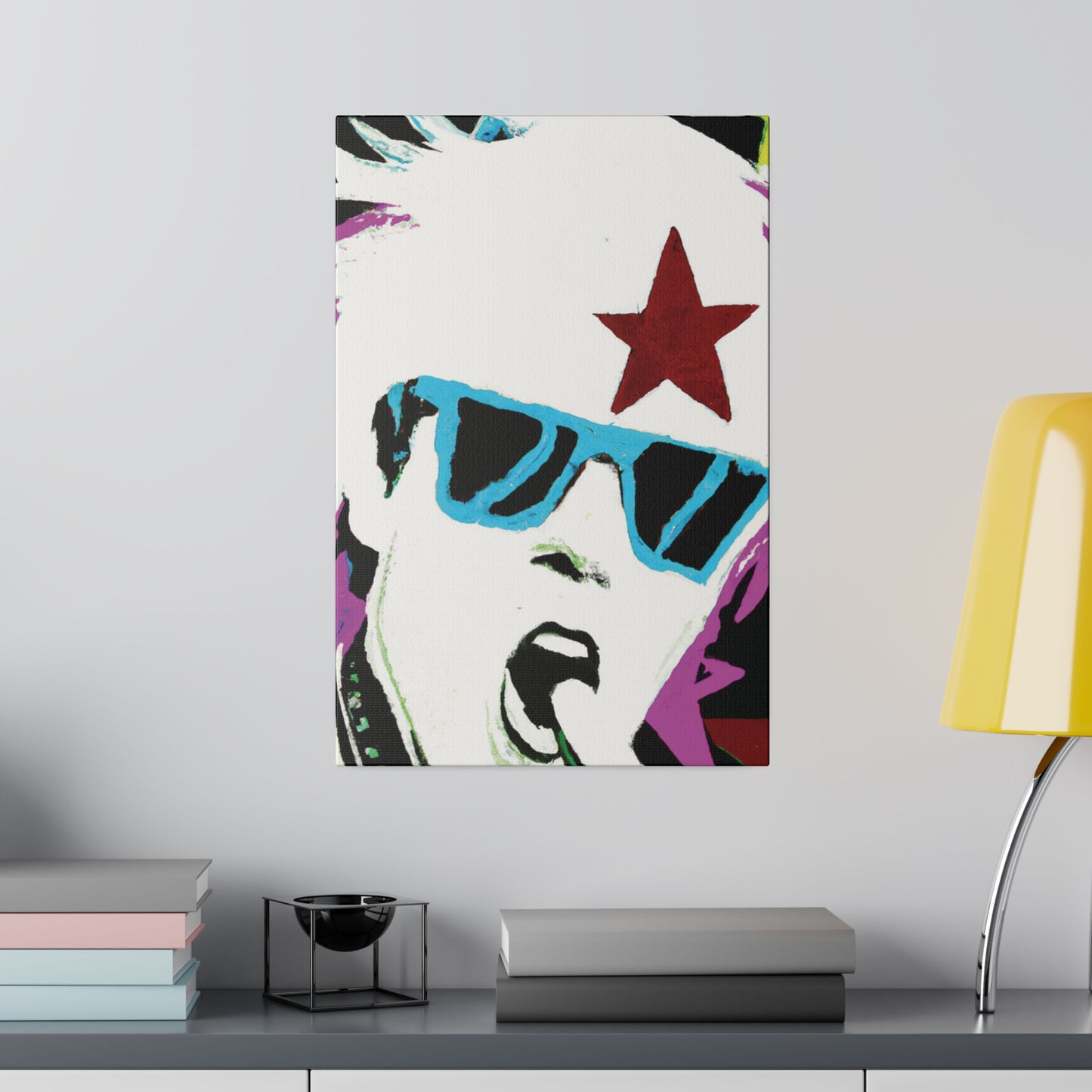 4850F - Rockstar Painting Print | Face | Abstract | Poster | Home Decor | Wall Art | Music Art | Canvas