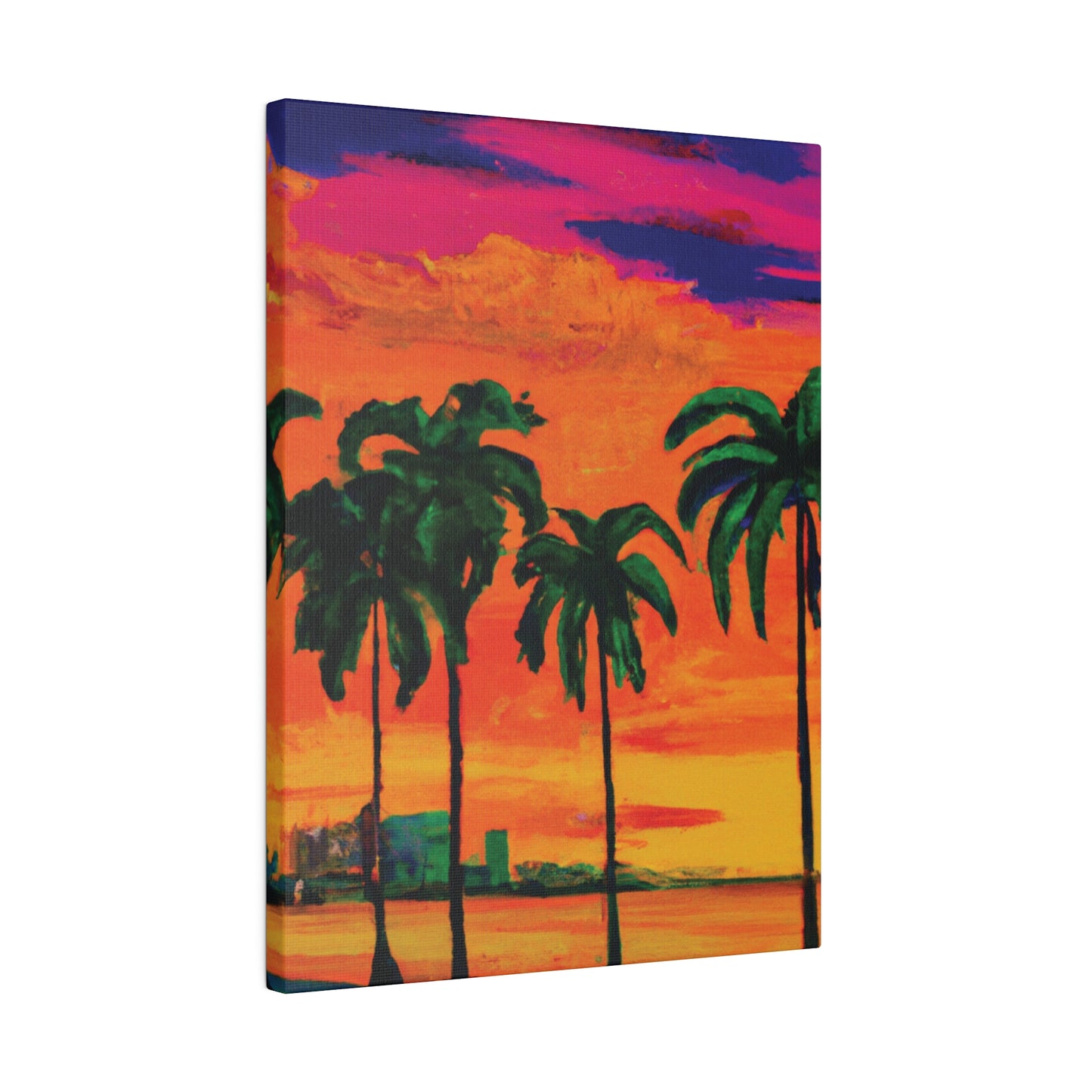 7389Y - Miami Beach Sunset Painting Print | Miami | Beach | Sunset | Poster | Home Decor | Wall Art | Canvas