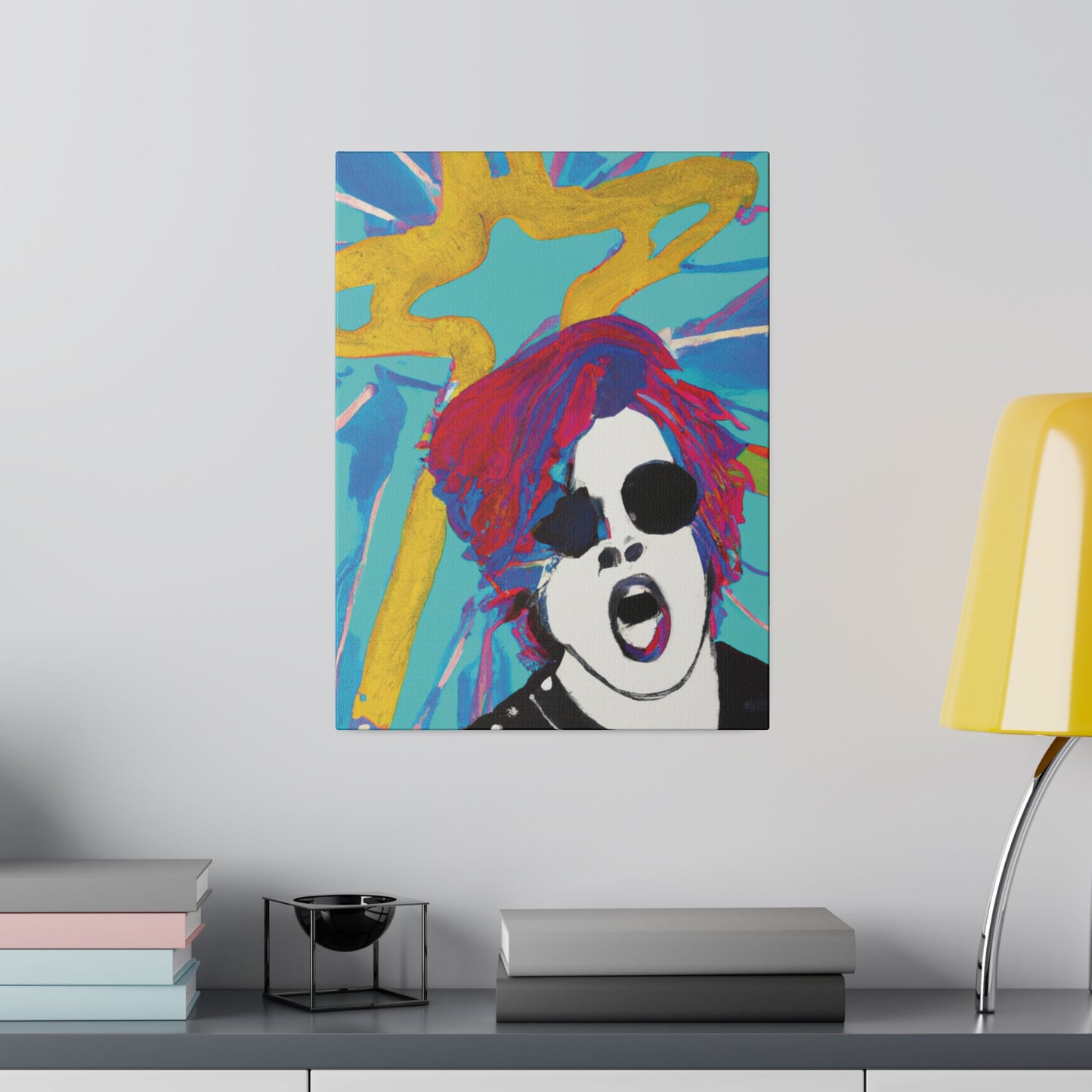 4567A - Rockstar Painting Print | Face | Abstract | Poster | Home Decor | Wall Art | Music Art | Canvas