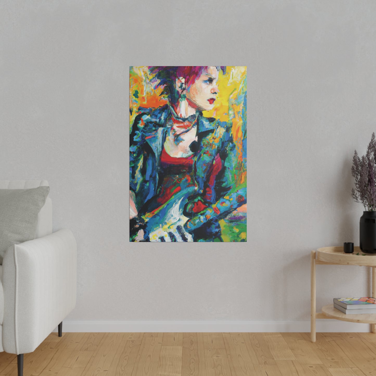 9075K - Rockstar Oil Painting Style Print | Poster | Home Decor | Wall Art | Music Art | Canvas