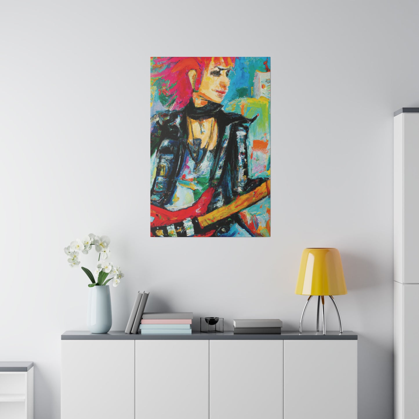 9554L - Rockstar Oil Painting Style Print | Poster | Home Decor | Wall Art | Music Art | Canvas