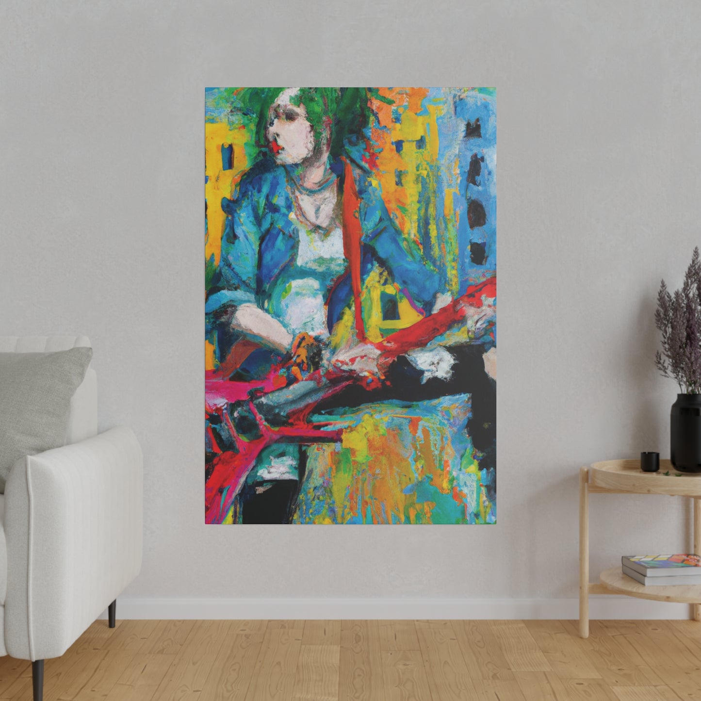 845K - Rockstar Oil Painting Style Print | Poster | Home Decor | Wall Art | Music Art | Canvas