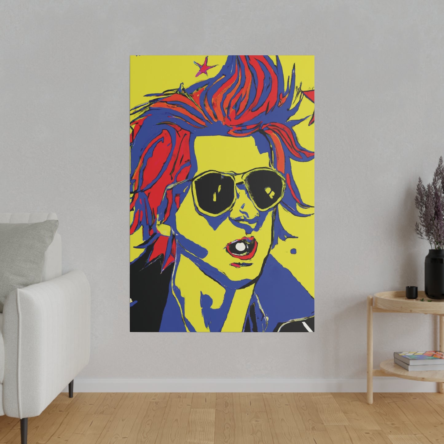 7446Z - Rockstar Painting Print | Face | Abstract | Poster | Home Decor | Wall Art | Music Art | Canvas