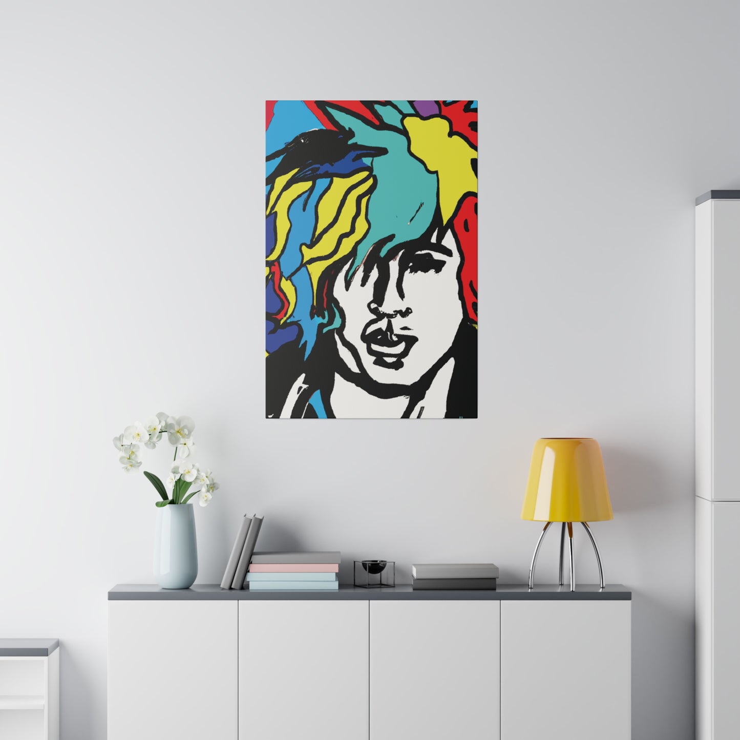 7456M - Rockstar Painting Print | Face | Abstract | Poster | Home Decor | Wall Art | Music Art | Canvas