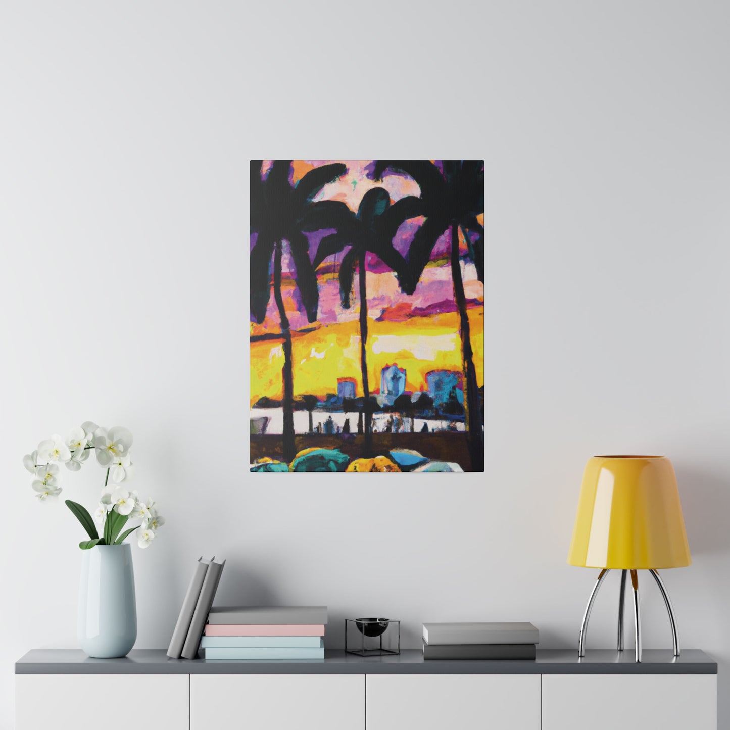 5162A - Miami Beach Sunset Painting Print | Miami | Beach | Sunset | Poster | Home Decor | Wall Art | Canvas