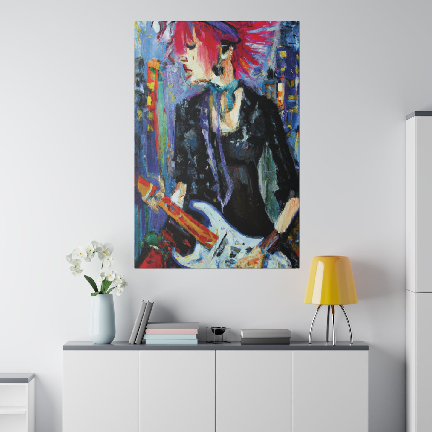 2491T - Rockstar Oil Painting Style Print | Poster | Home Decor | Wall Art | Music Art | Canvas