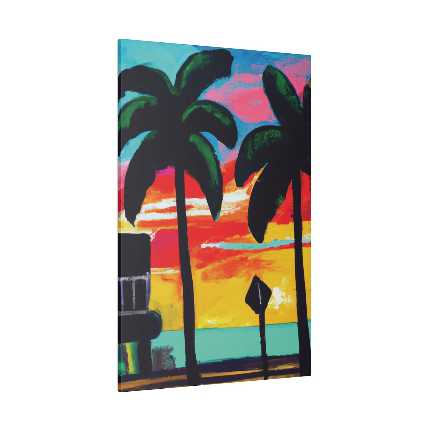 9346Y - Miami Beach Sunset Painting Print | Miami | Beach | Sunset | Poster | Home Decor | Wall Art | Canvas