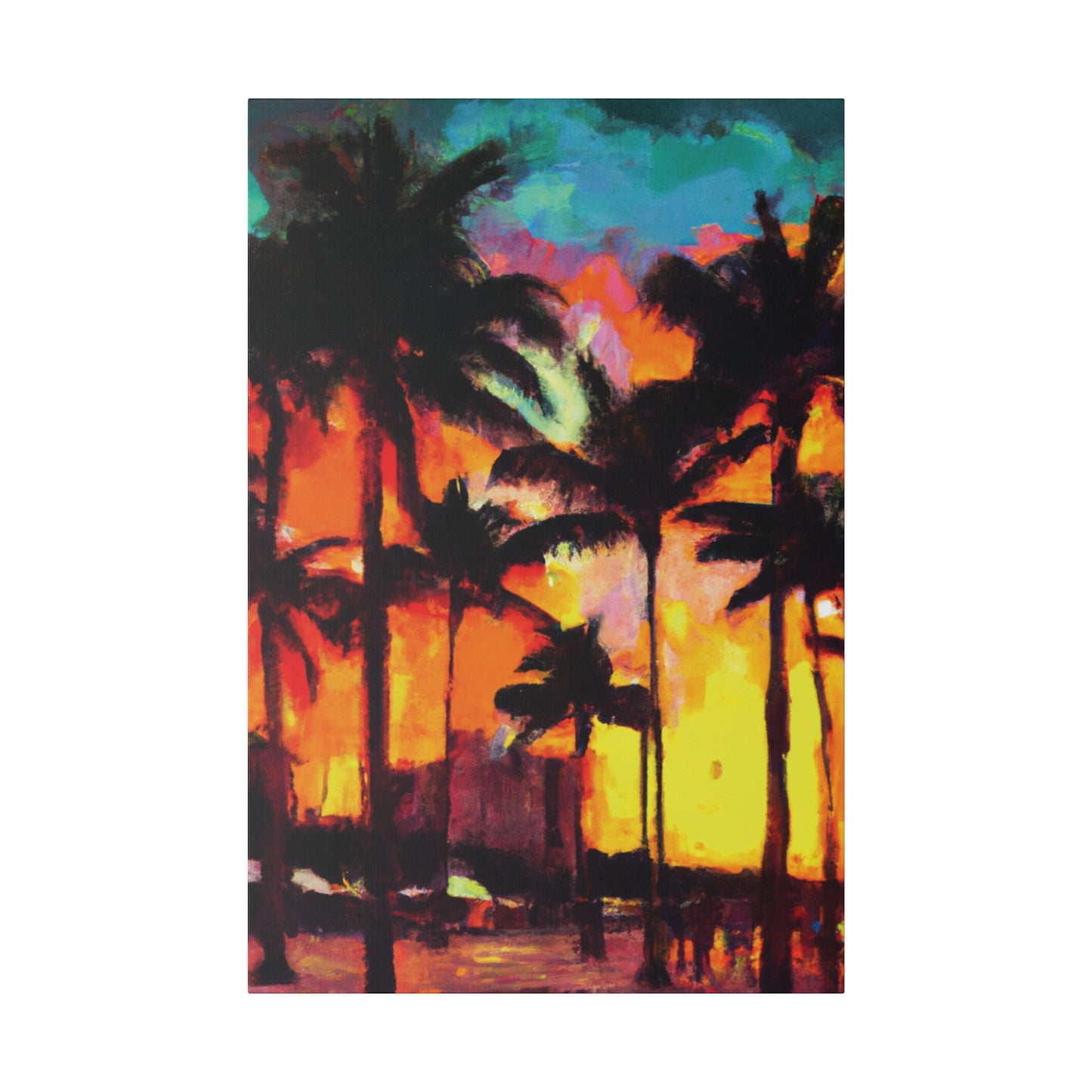 7191U - Miami Beach Sunset Painting Print | Miami | Beach | Sunset | Poster | Home Decor | Wall Art | Canvas