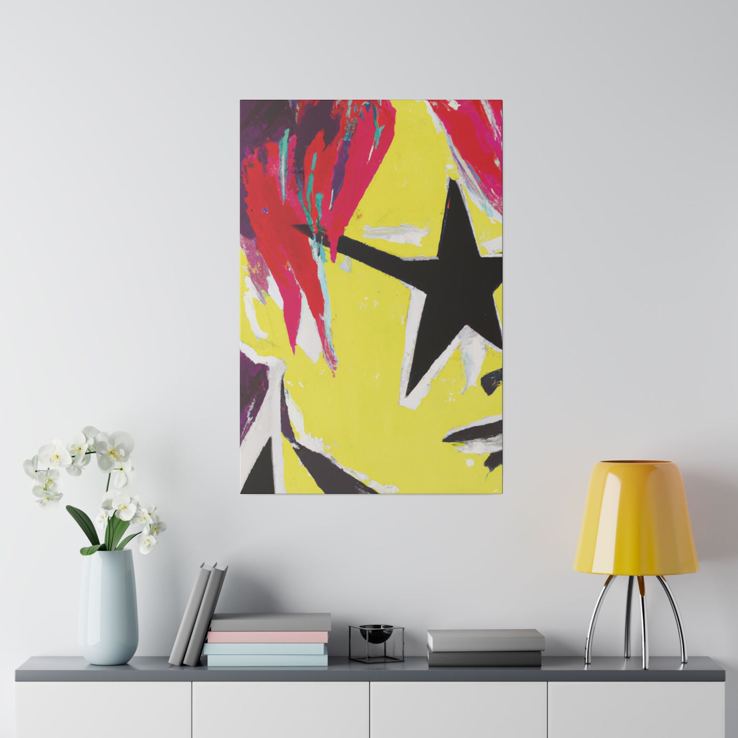 8768M - Rockstar Painting Print | Face | Abstract | Poster | Home Decor | Wall Art | Music Art | Canvas