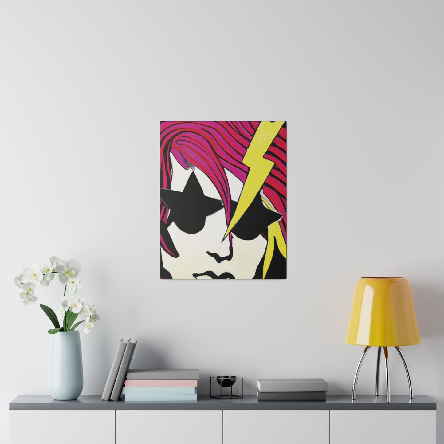 9087G - Rockstar Painting Print | Face | Abstract | Poster | Home Decor | Wall Art | Music Art | Canvas