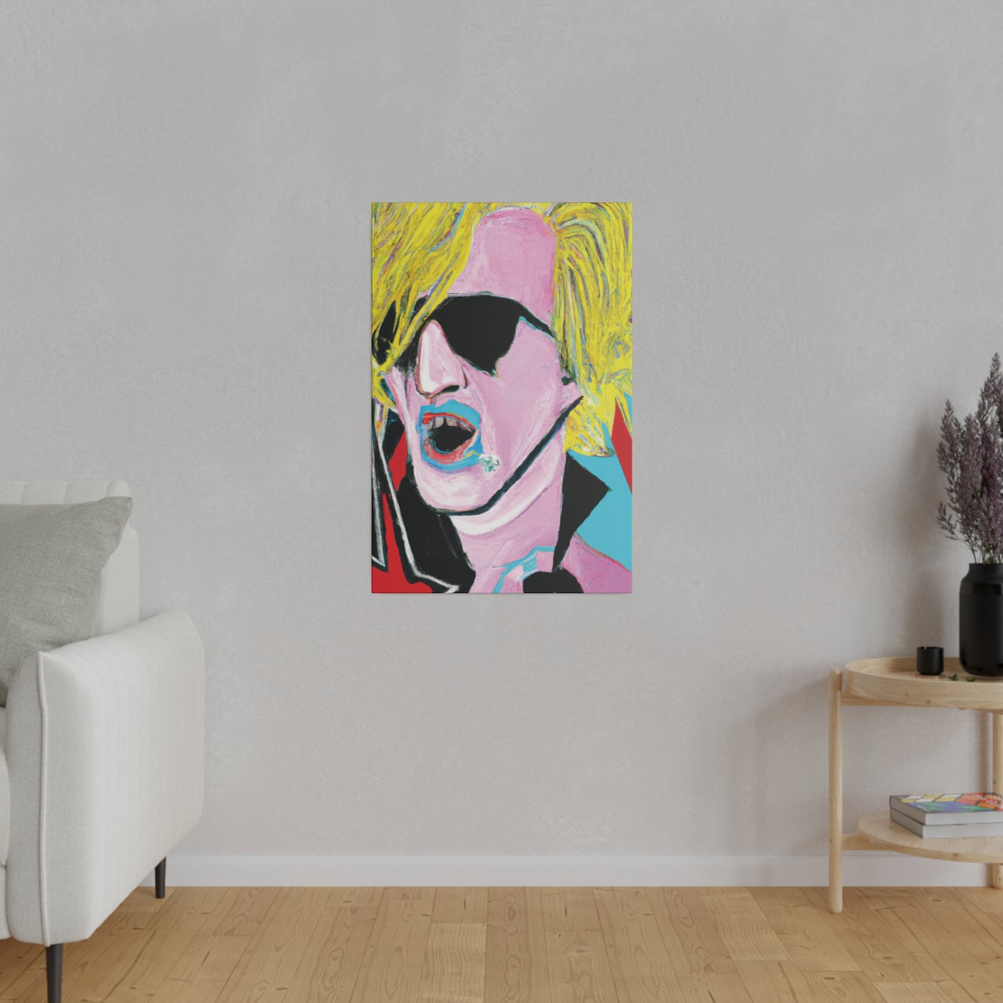 9118C - Rockstar Painting Print | Face | Abstract | Poster | Home Decor | Wall Art | Music Art | Canvas