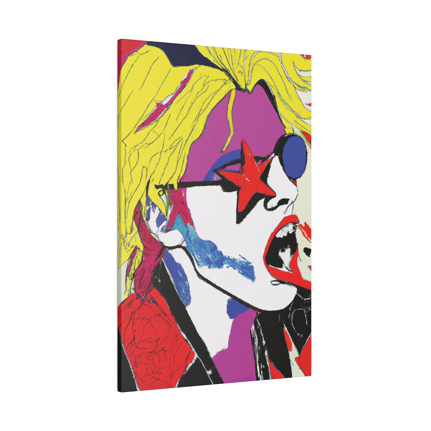 7531H - Rockstar Painting Print | Face | Abstract | Poster | Home Decor | Wall Art | Music Art | Canvas