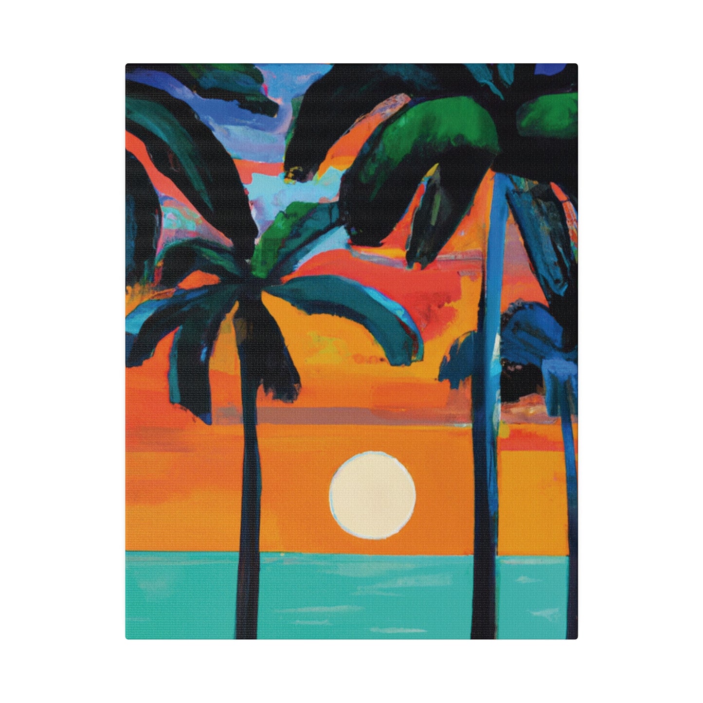 4567C - Miami Beach Sunset Painting Print | Miami | Beach | Sunset | Poster | Home Decor | Wall Art | Canvas