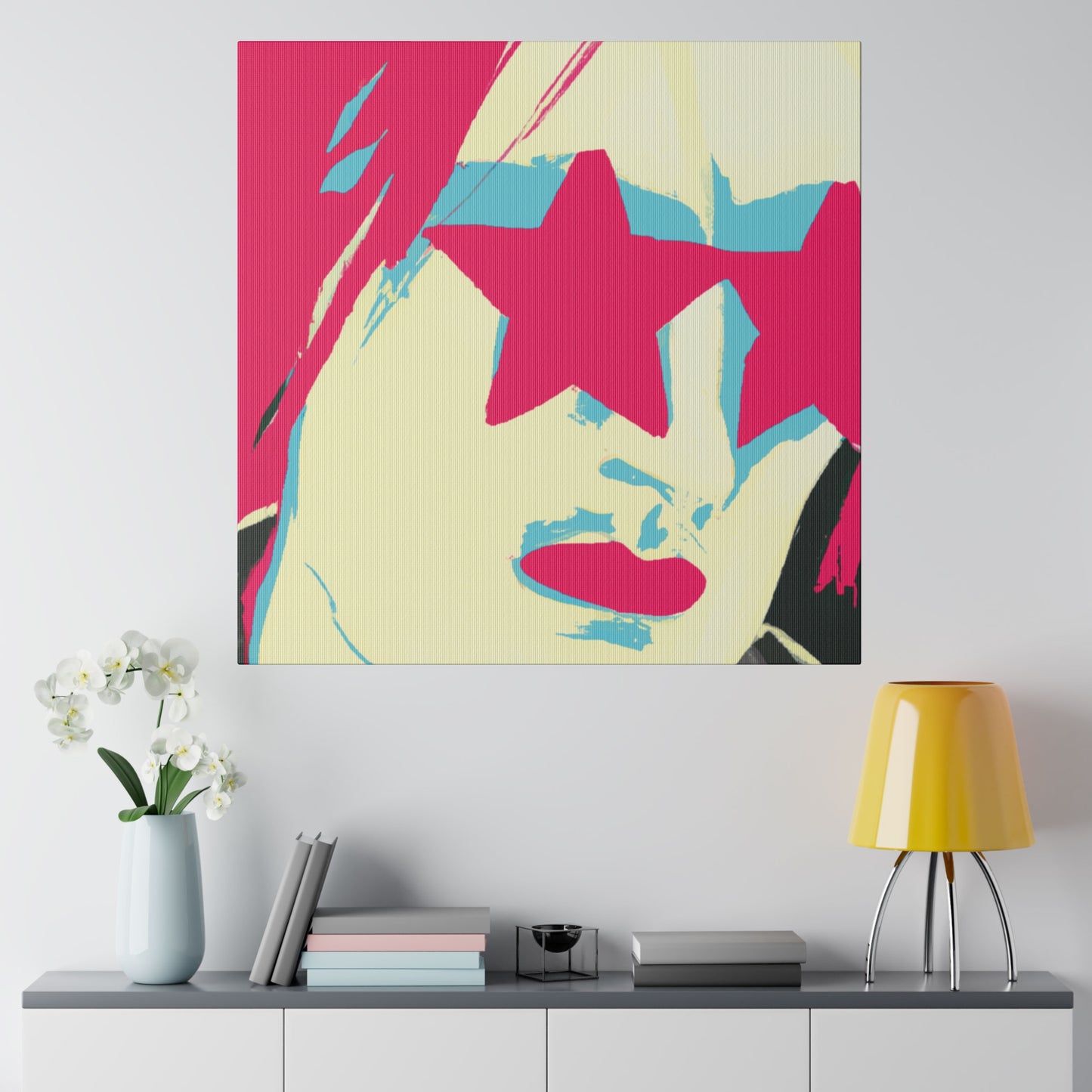 9695Y - Rockstar Painting Print | Face | Abstract | Poster | Home Decor | Wall Art | Music Art | Canvas