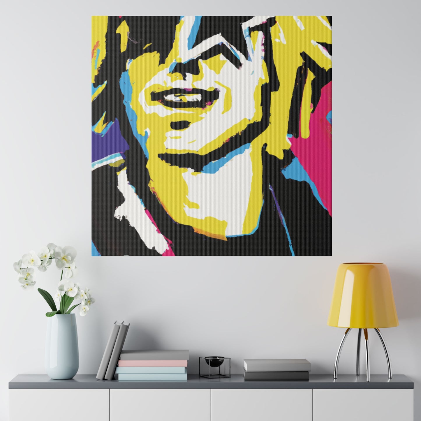 3292X - Rockstar Painting Print | Face | Abstract | Poster | Home Decor | Wall Art | Music Art | Canvas