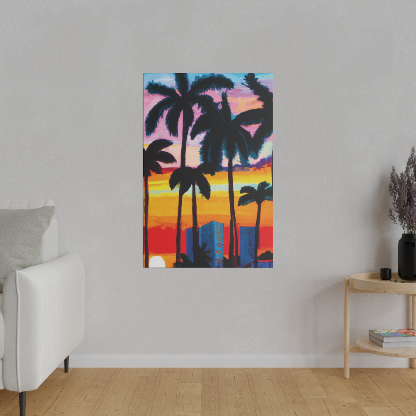 6891Y - Miami Beach Sunset Painting Print | Miami | Beach | Sunset | Poster | Home Decor | Wall Art | Canvas