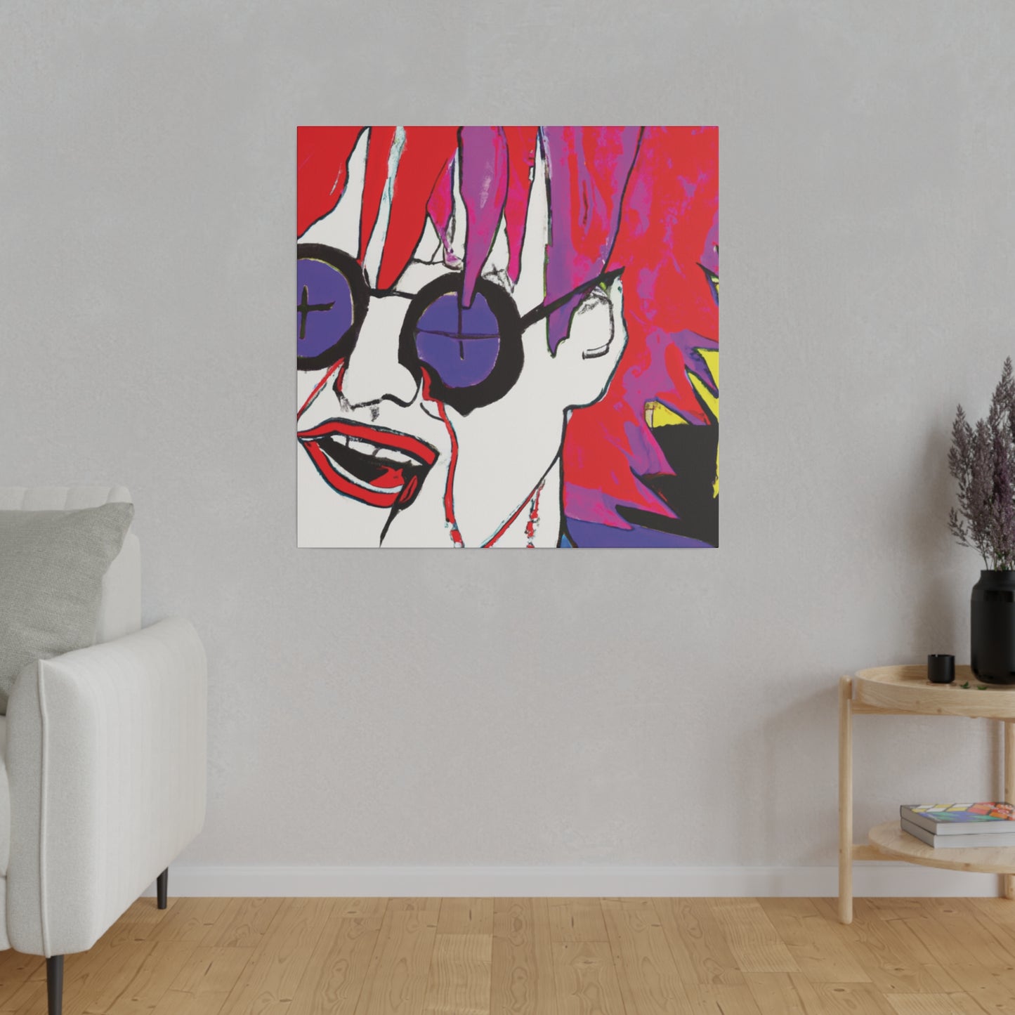 4014Q - Rockstar Painting Print | Face | Abstract | Poster | Home Decor | Wall Art | Music Art | Canvas