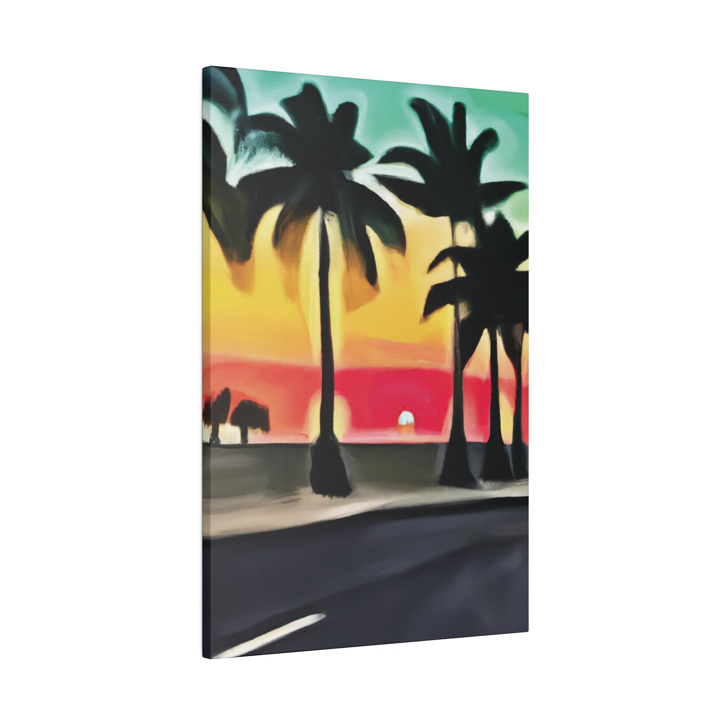 6057U - Miami Beach Sunset Painting Print | Miami | Beach | Sunset | Poster | Home Decor | Wall Art | Canvas