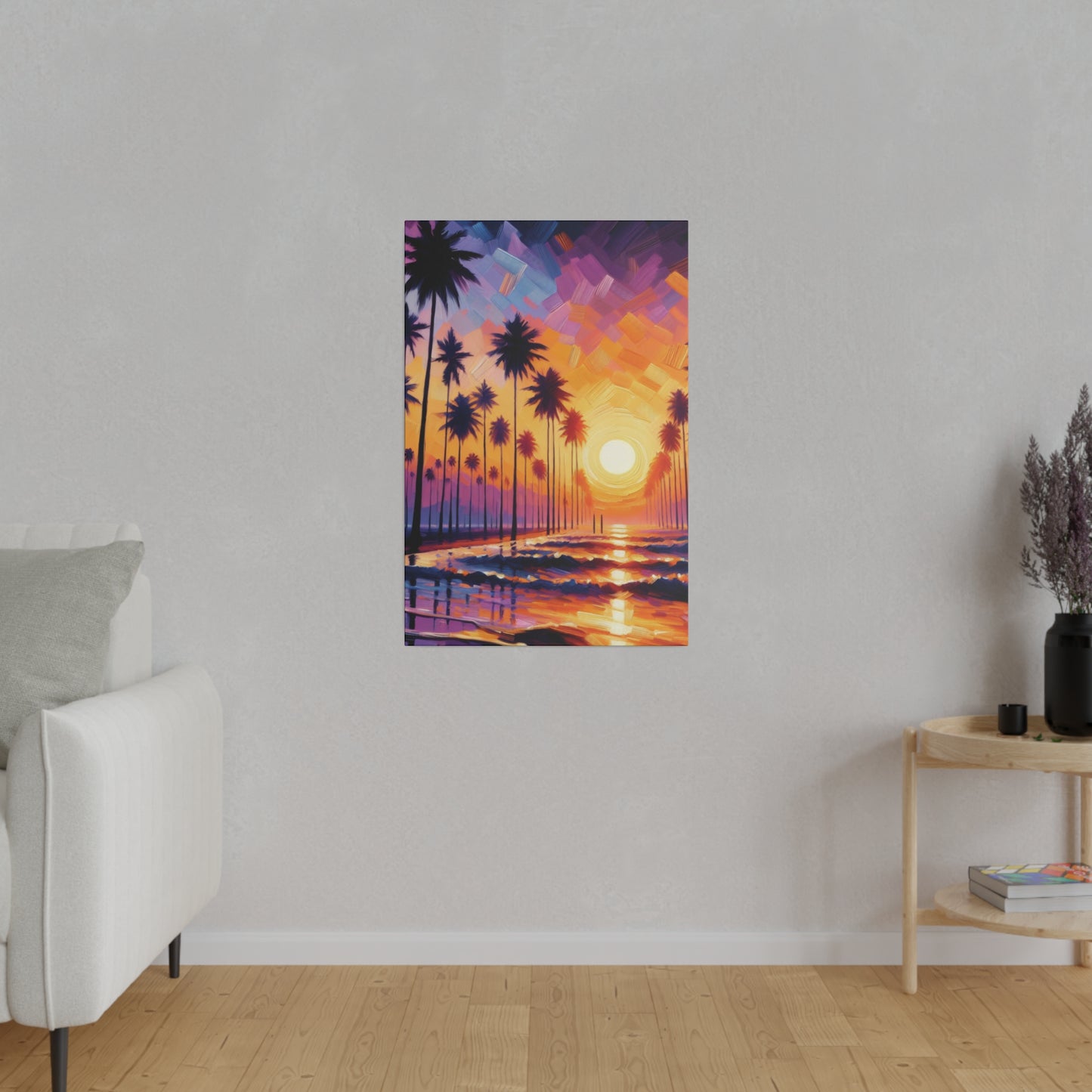 7825Z - miami beach art, sunset background, ocean art work, beach art work, sunset designs, miami beach painting, miami beach print