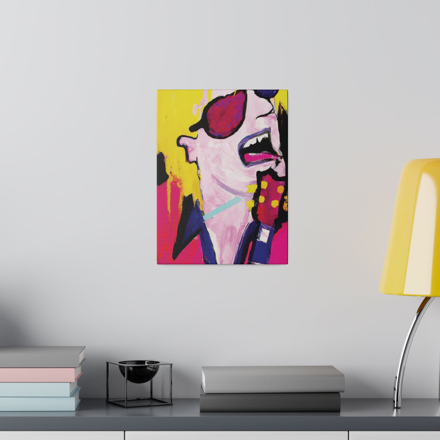 5843S - Rockstar Painting Print | Face | Abstract | Poster | Home Decor | Wall Art | Music Art | Canvas