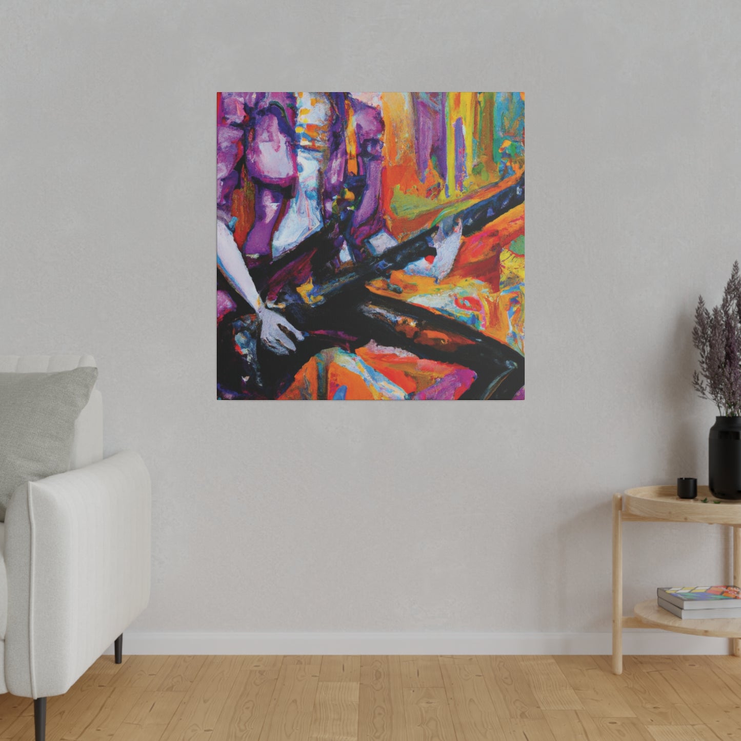 477F - Rockstar Oil Painting Style Print | Poster | Home Decor | Wall Art | Music Art | Canvas