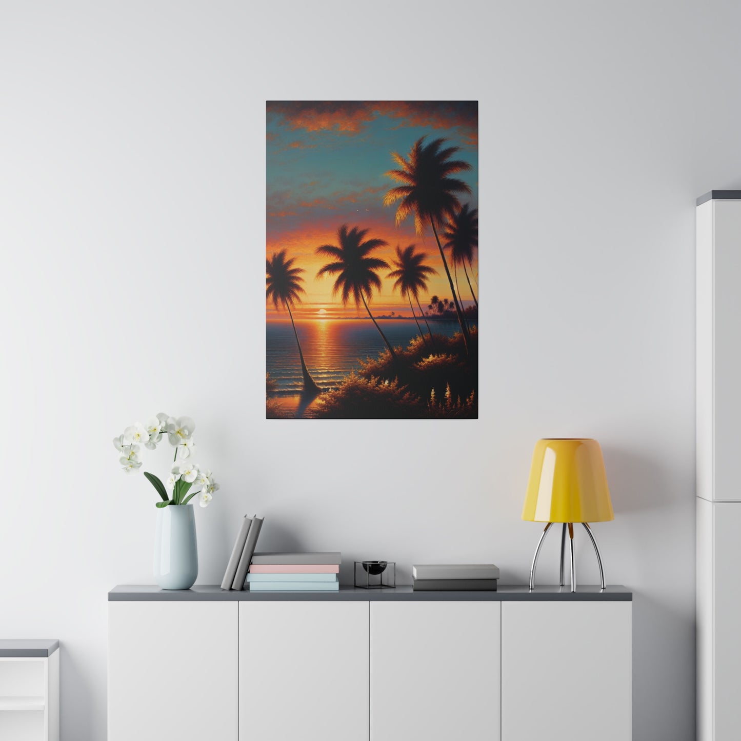 7485J - miami beach art, sunset background, ocean art work, beach art work, sunset designs, miami beach painting, miami beach print