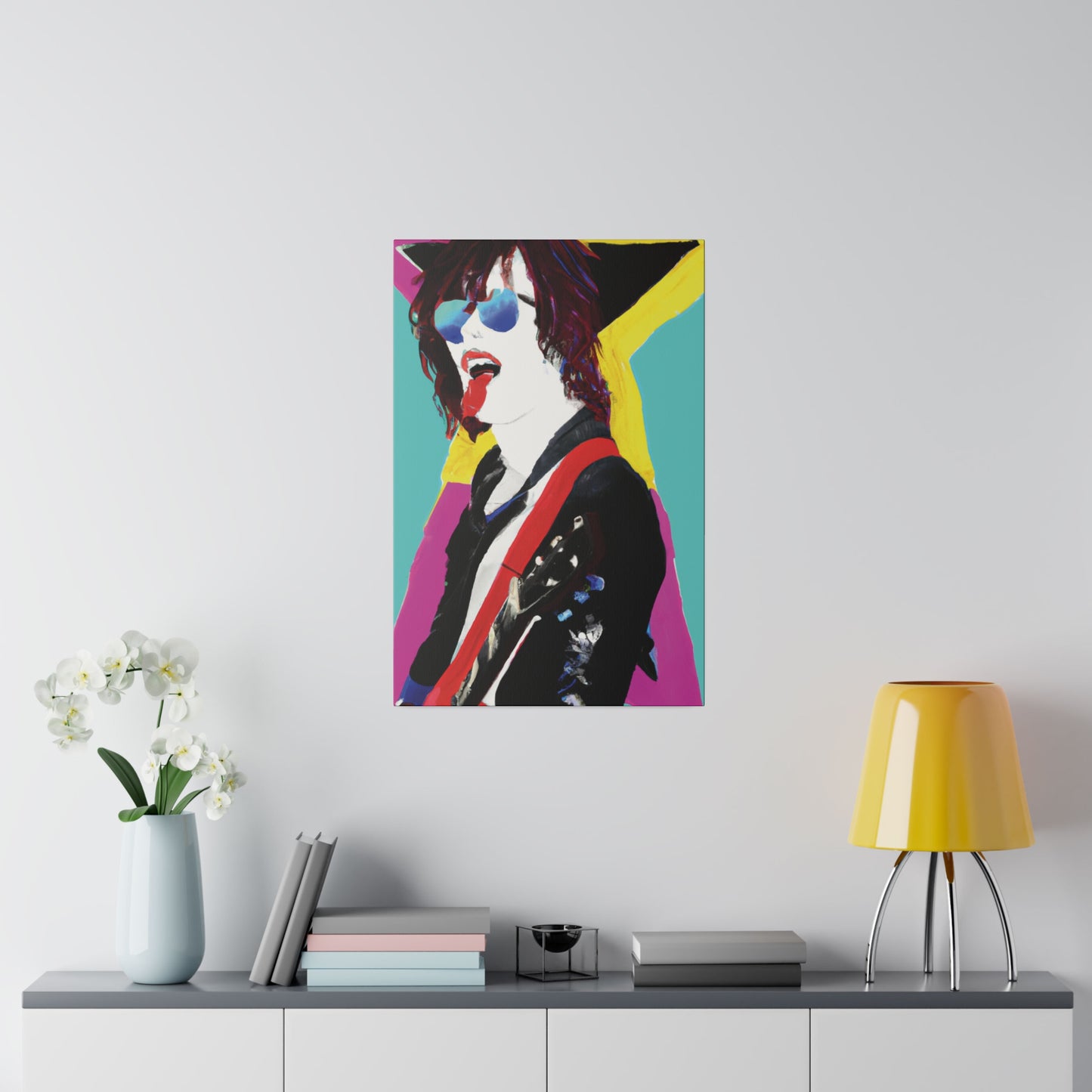 8865A - Rockstar Painting Print | Face | Abstract | Poster | Home Decor | Wall Art | Music Art | Canvas