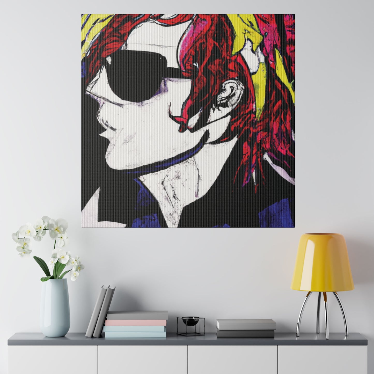 7561C - Rockstar Painting Print | Face | Abstract | Poster | Home Decor | Wall Art | Music Art | Canvas