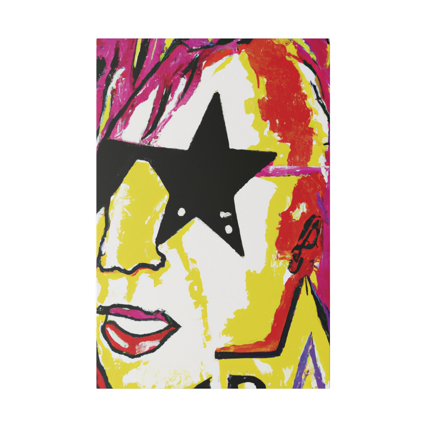 5698R - Rockstar Painting Print | Face | Abstract | Poster | Home Decor | Wall Art | Music Art | Canvas