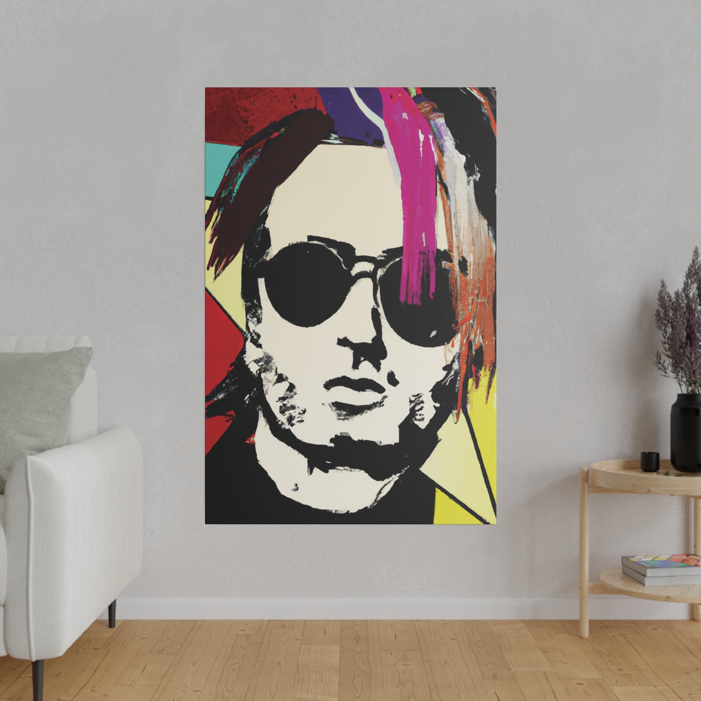 7641U - Rockstar Painting Print | Face | Abstract | Poster | Home Decor | Wall Art | Music Art | Canvas