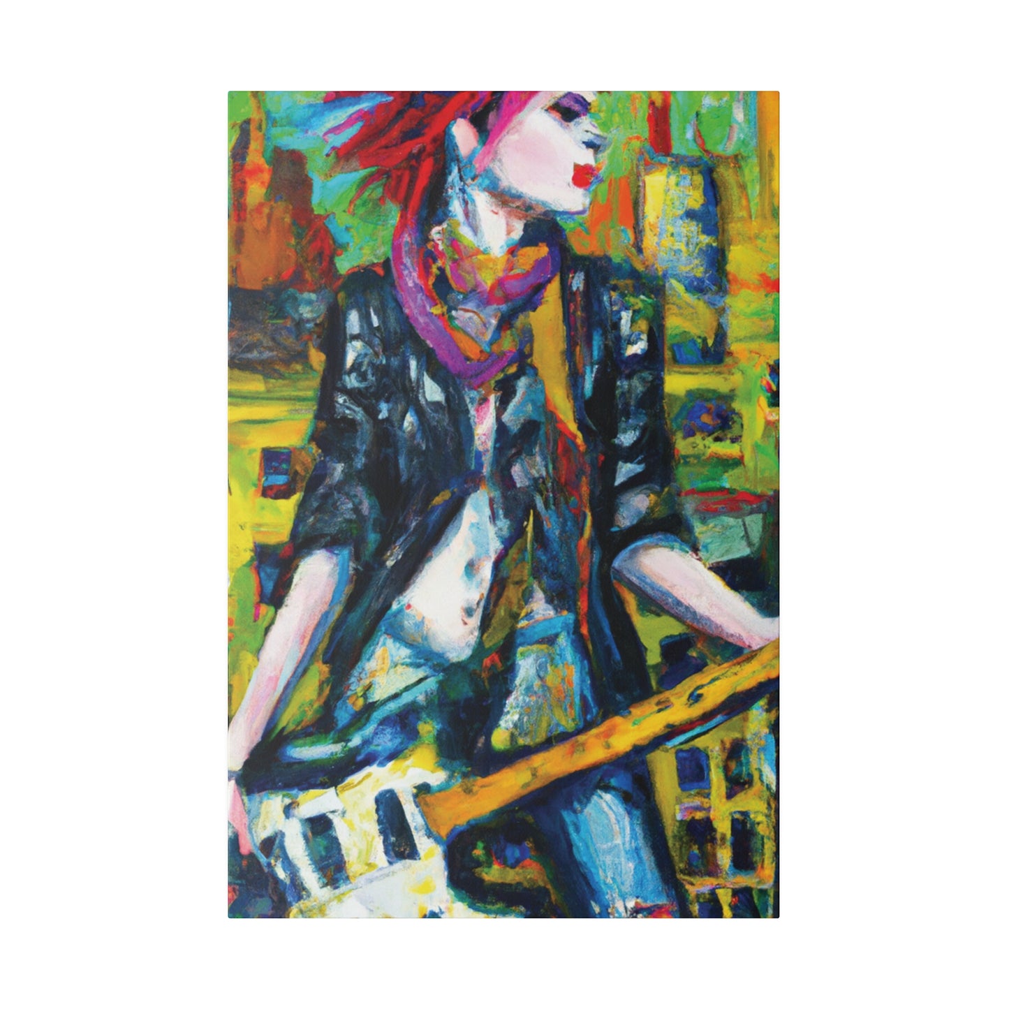 3589A - Rockstar Oil Painting Style Print | Poster | Home Decor | Wall Art | Music Art | Canvas