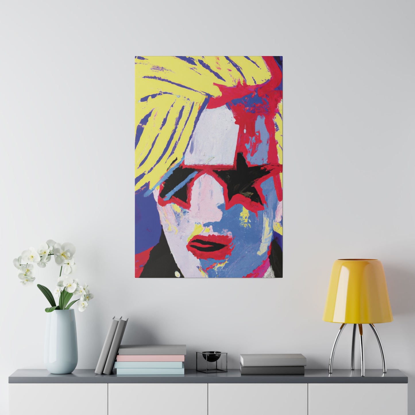 4762T - Rockstar Painting Print | Face | Abstract | Poster | Home Decor | Wall Art | Music Art | Canvas